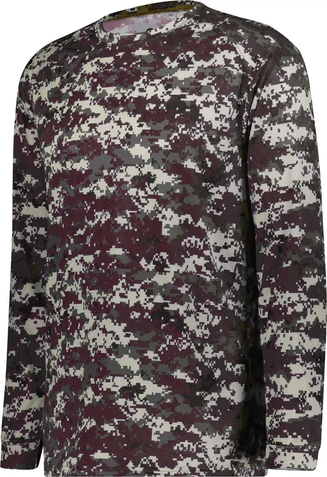 Badger Sport 4184 Digital L/s Tee - Maroon - Adult Xs