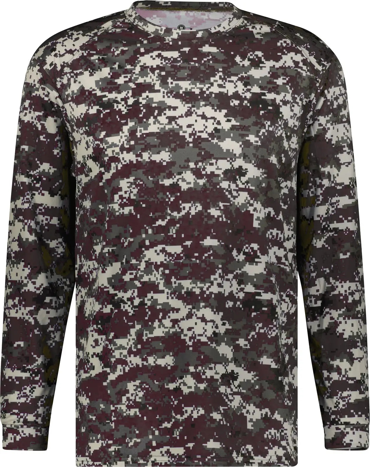 Badger Sport 4184 Digital L/s Tee - Maroon - Adult Xs