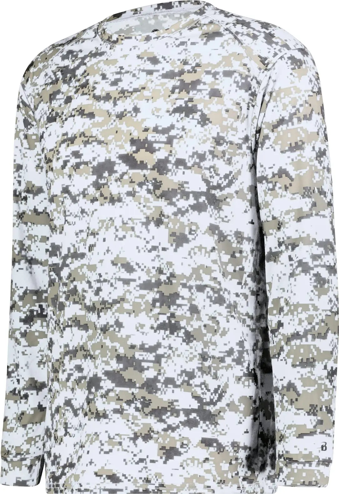 Badger Sport 418400 Digital L/s Tee - White - Adult Xs