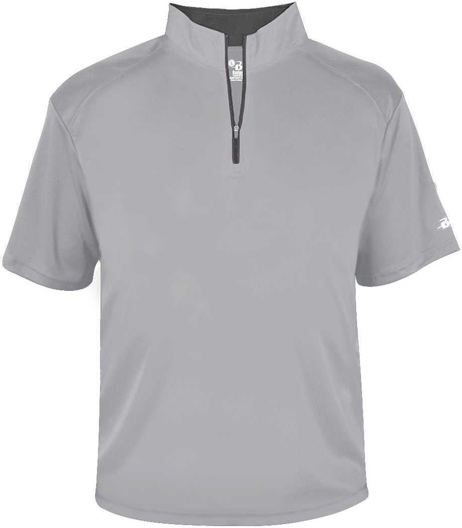 Badger Sport 4199 B-core Short Sleeve 1/4 Zip - Silver Graphite