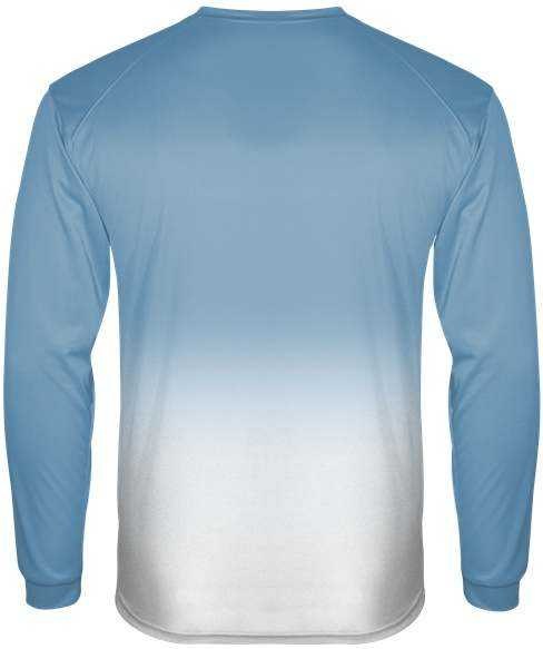 Badger Sport 4204 Ombre Long Sleeve Tee - Columbia Blue White