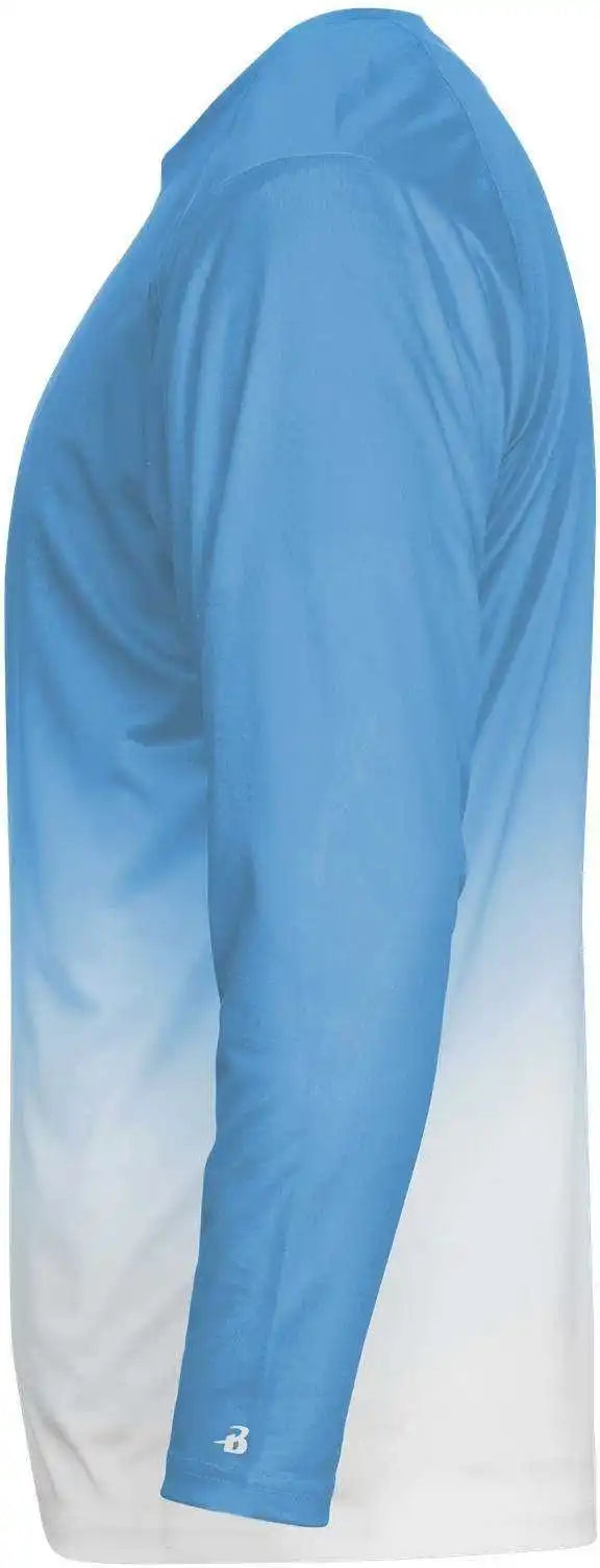 Badger Sport 4204 Ombre Long Sleeve Tee - Columbia Blue White