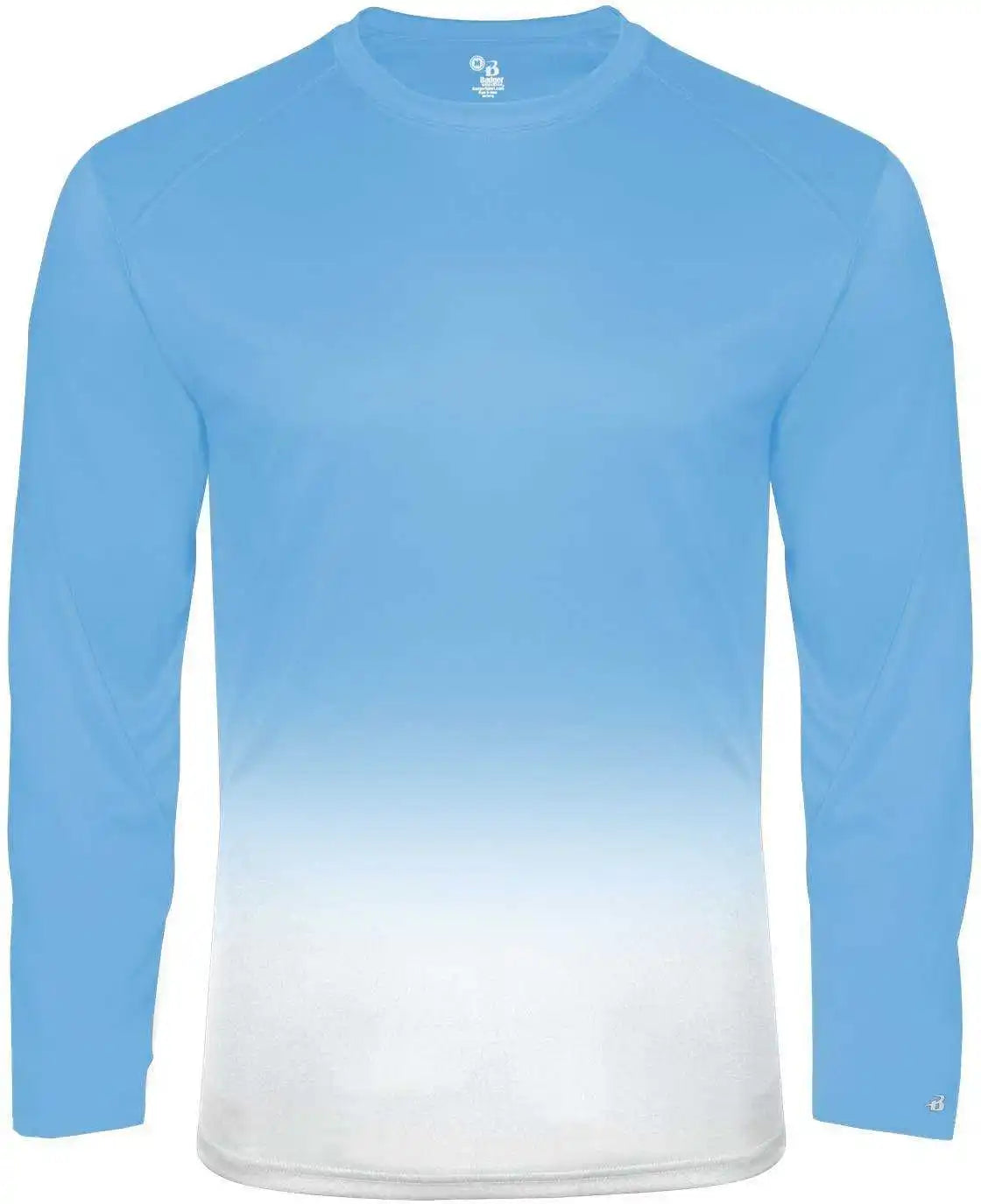 Badger Sport 4204 Ombre Long Sleeve Tee - Columbia Blue White
