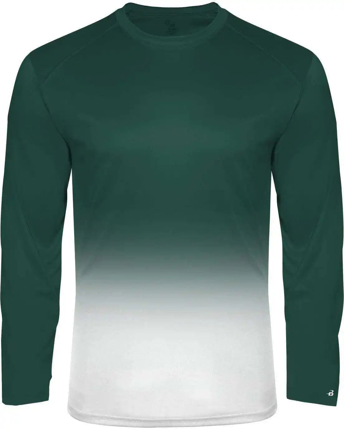 Badger Sport 4204 Ombre Long Sleeve Tee - Forest White