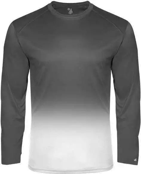 Badger Sport 4204 Ombre Long Sleeve Tee - Graphite White