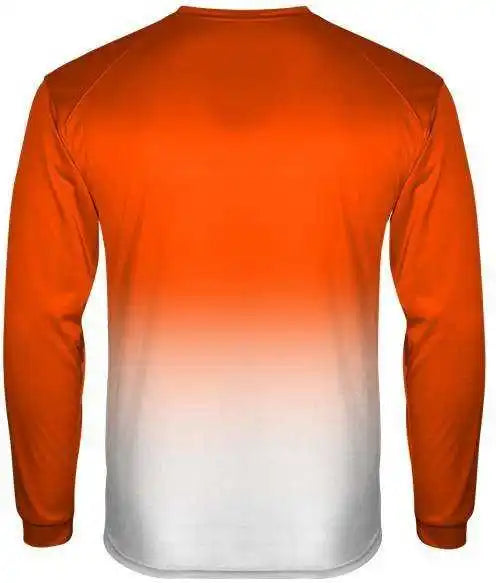 Badger Sport 4204 Ombre Long Sleeve Tee - Orange White - Adult m