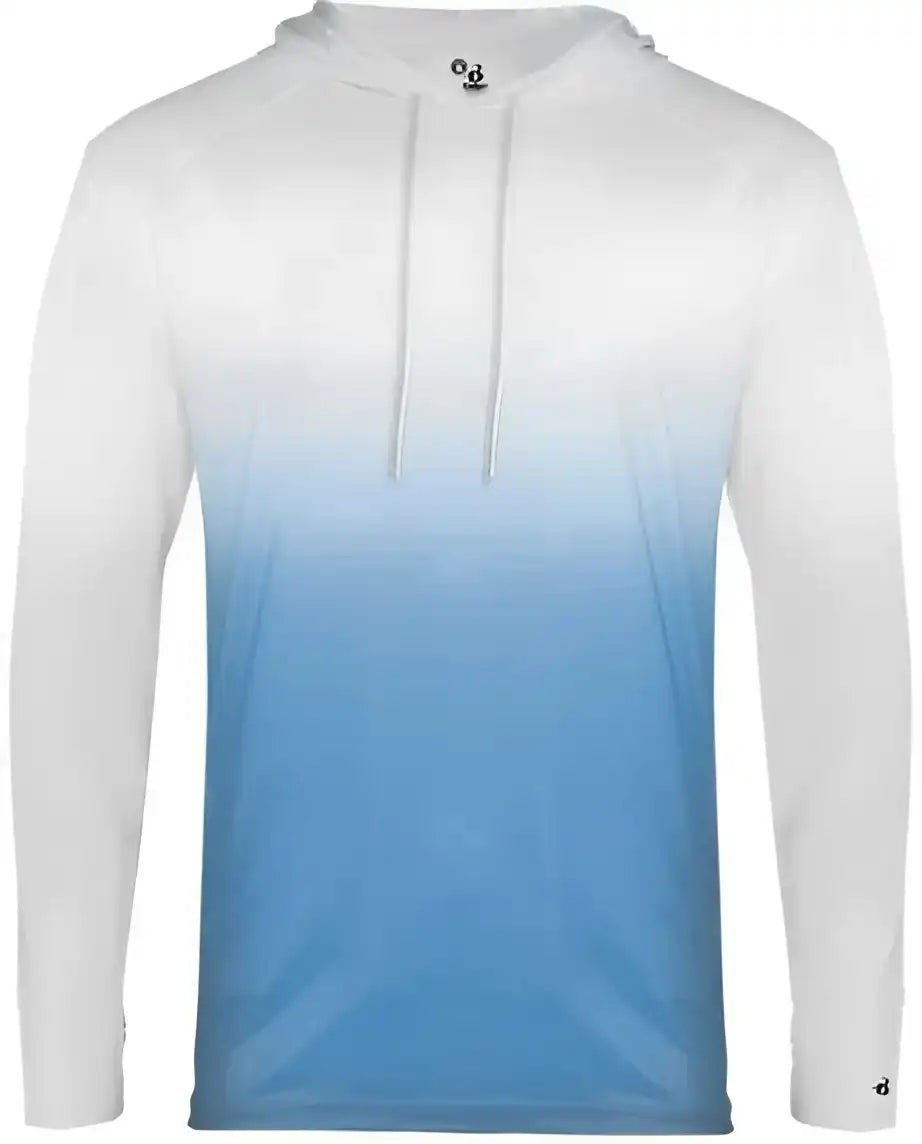 Badger Sport 4205 Ombre Hoodie Tee - Columbia Blue - Adult 3xl