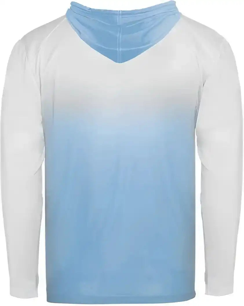 Badger Sport 4205 Ombre Hoodie Tee - Columbia Blue - Adult 3xl