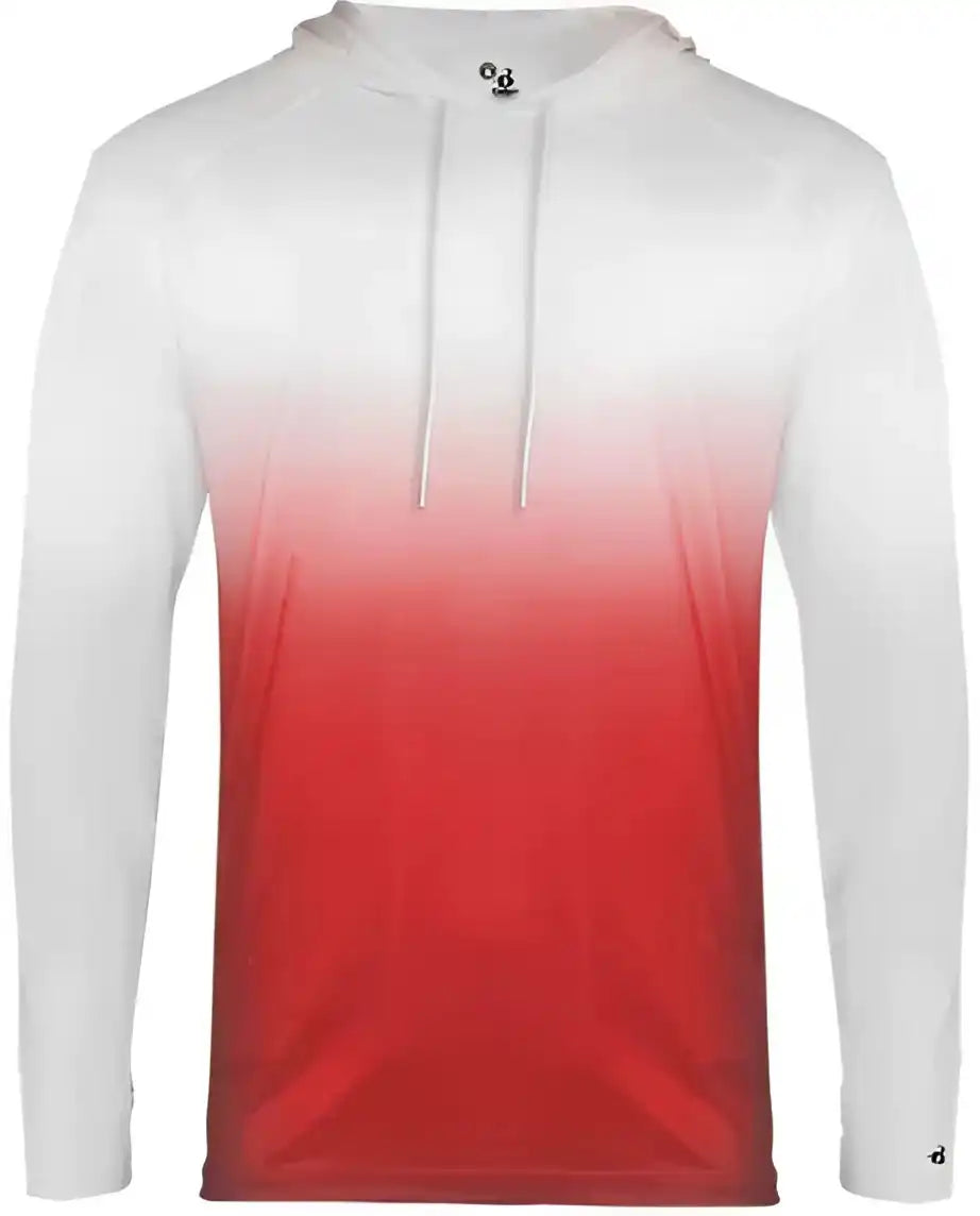 Badger Sport 4205 Ombre Hoodie Tee - Red