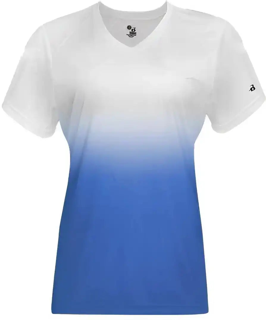 Badger Sport 4207 Ombre Women’s Tee - Royal White