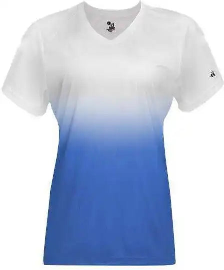 Badger Sport 4207 Ombre Women’s Tee - Royal White