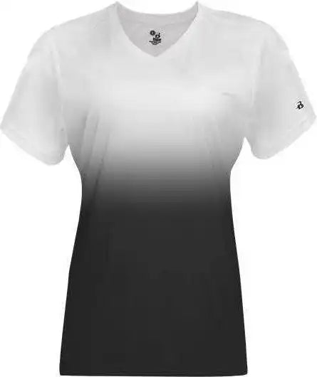 Badger Sport 4207 Ombre Women’s Tee - White Black
