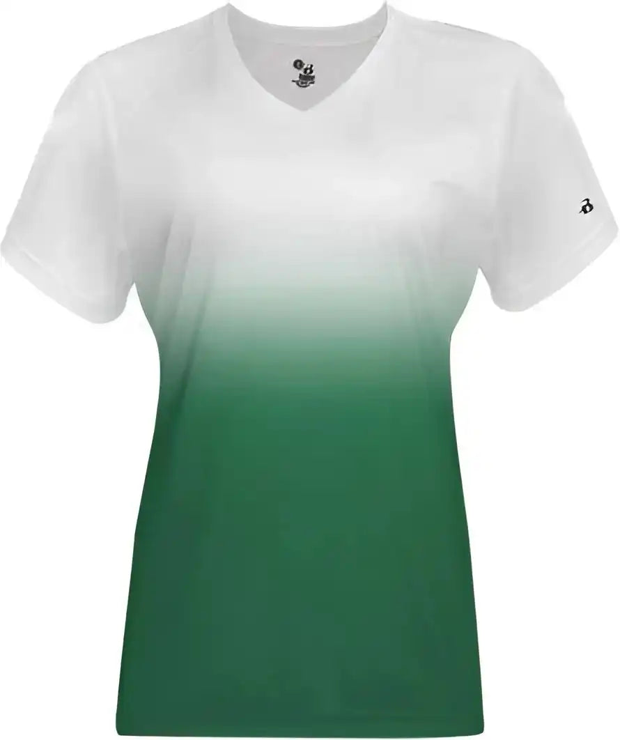 Badger Sport 4207 Ombre Women’s Tee - White Forest