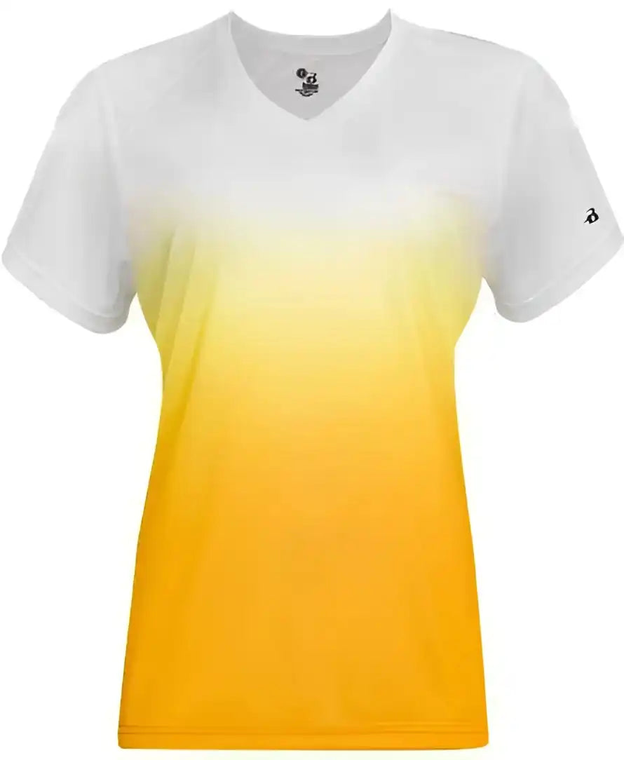 Badger Sport 4207 Ombre Women’s Tee - White Gold