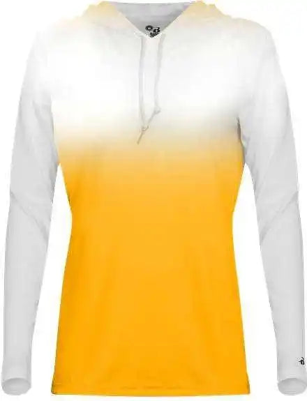 Badger Sport 4208 Ombre Women’s Hoodie Tee - White Gold