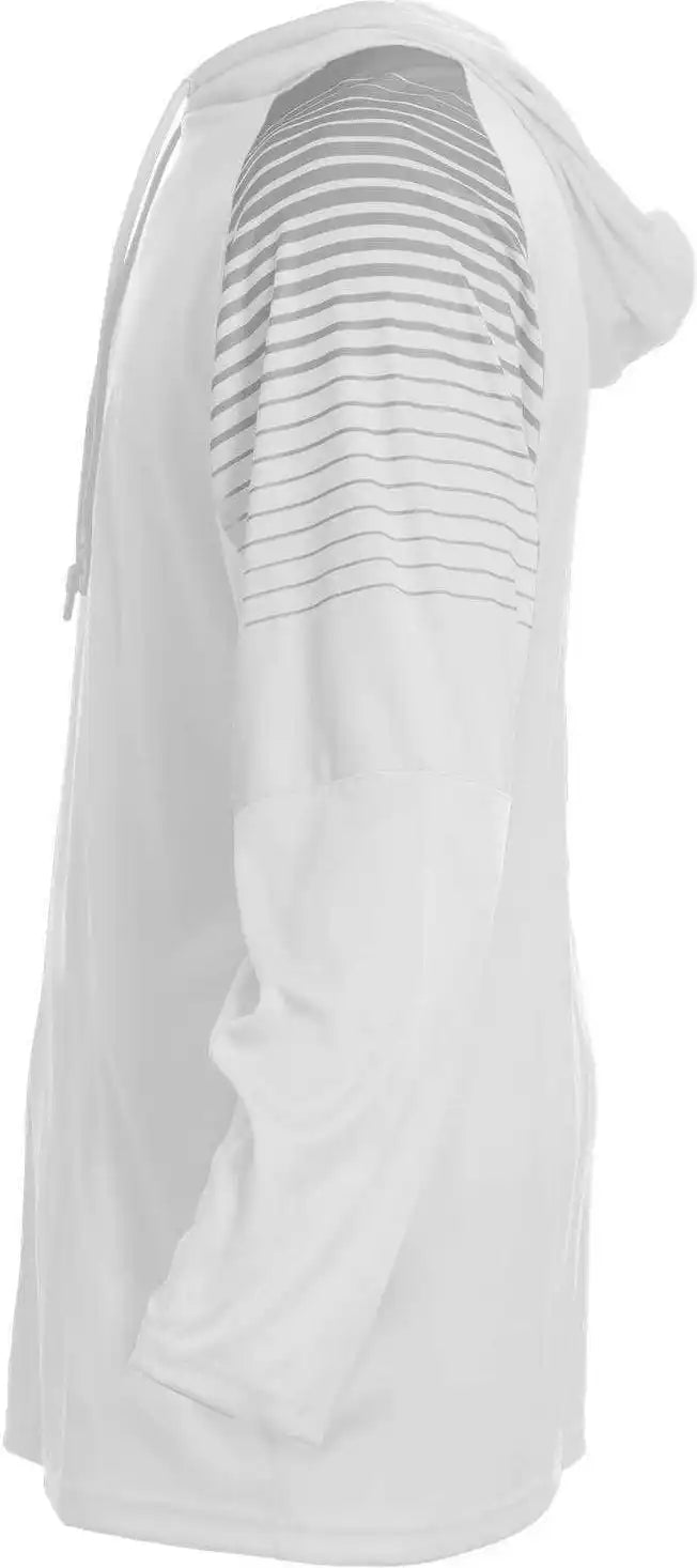 Badger Sport 4211 Lineup Hoodie Tee White Silver