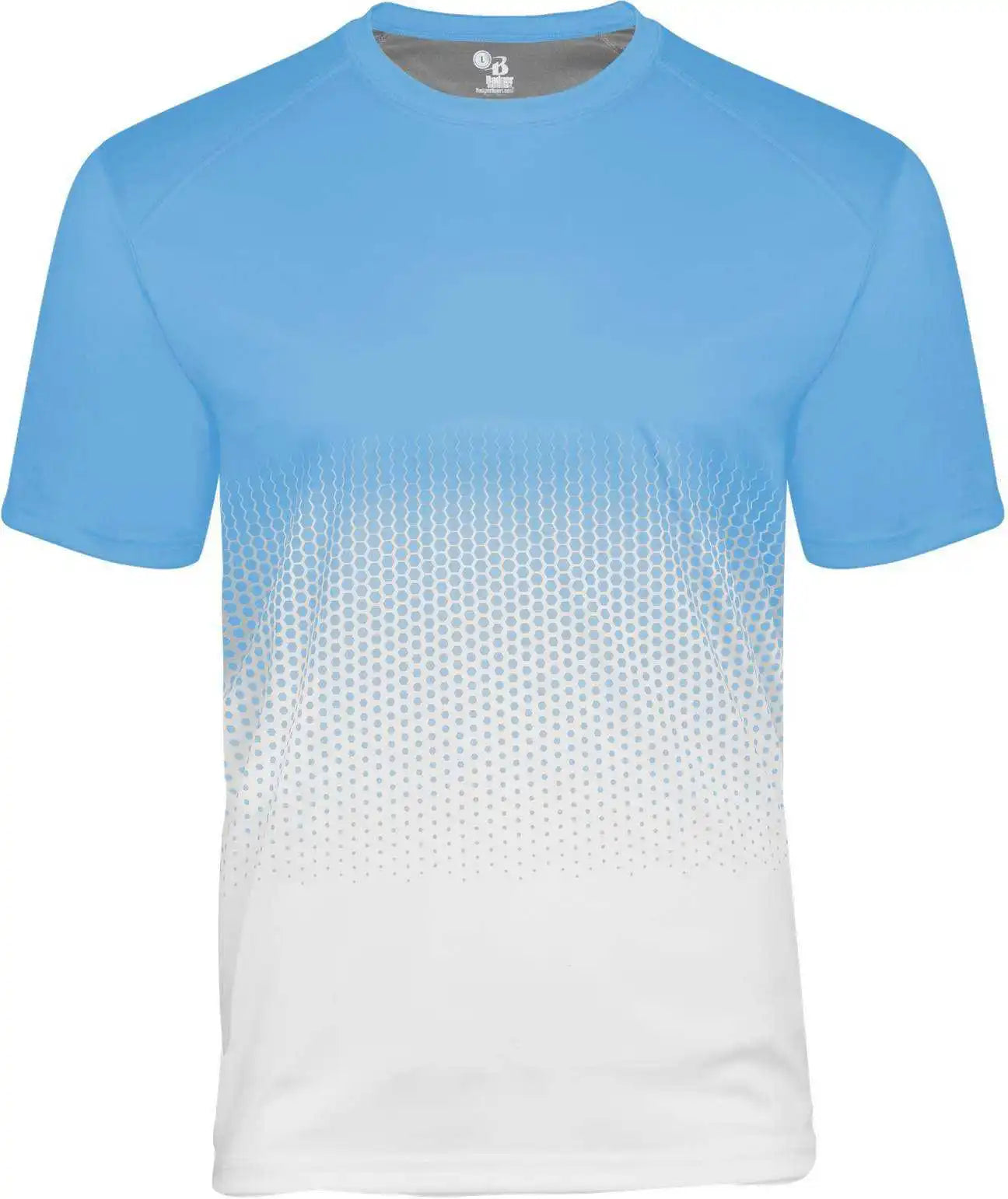 Badger Sport 4220 Hex 2.0 Tee - Columbia Blue White