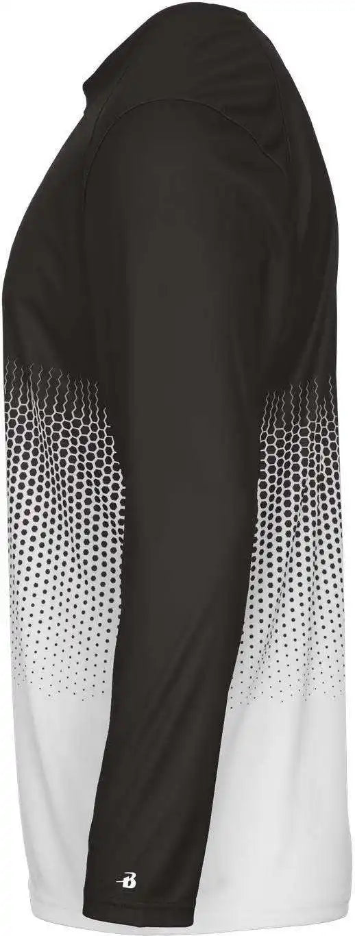 Badger Sport 4224 Hex Long Sleeve Tee - Black