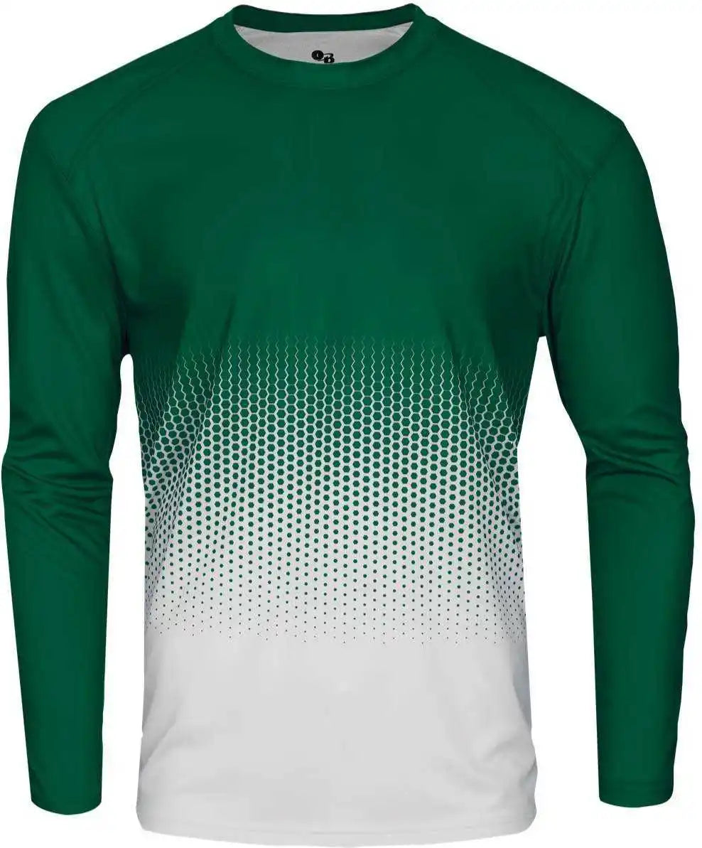 Badger Sport 4224 Hex Long Sleeve Tee - Forest