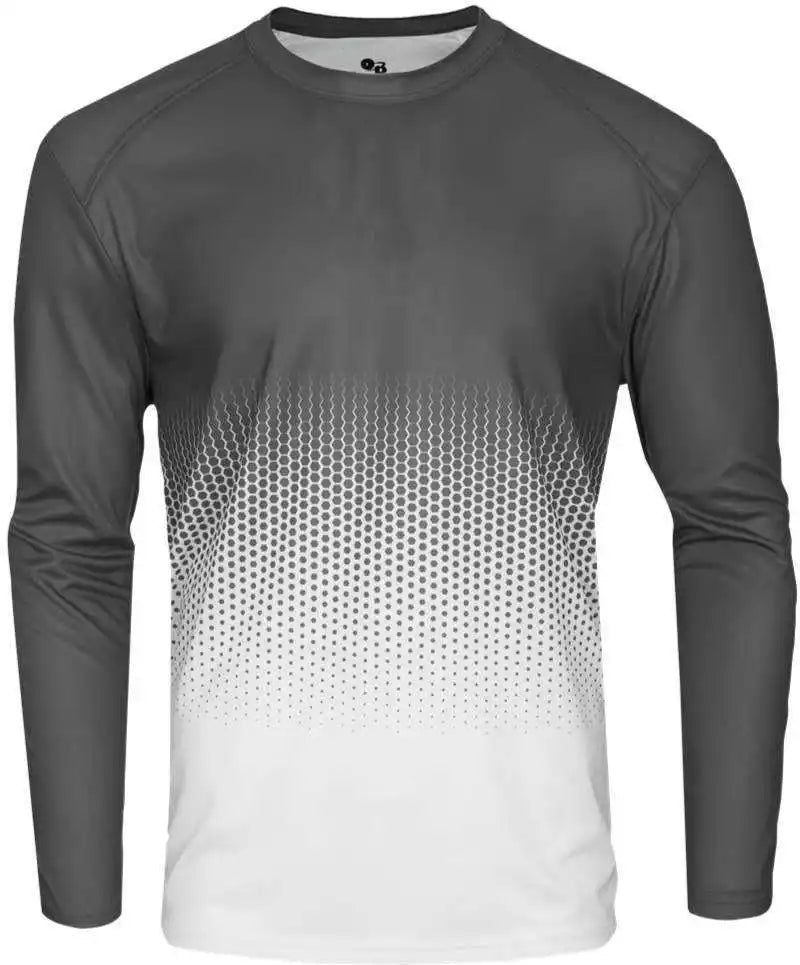 Badger Sport 4224 Hex Long Sleeve Tee - Graphite