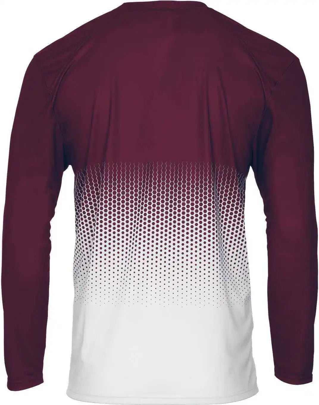 Badger Sport 4224 Hex Long Sleeve Tee - Maroon
