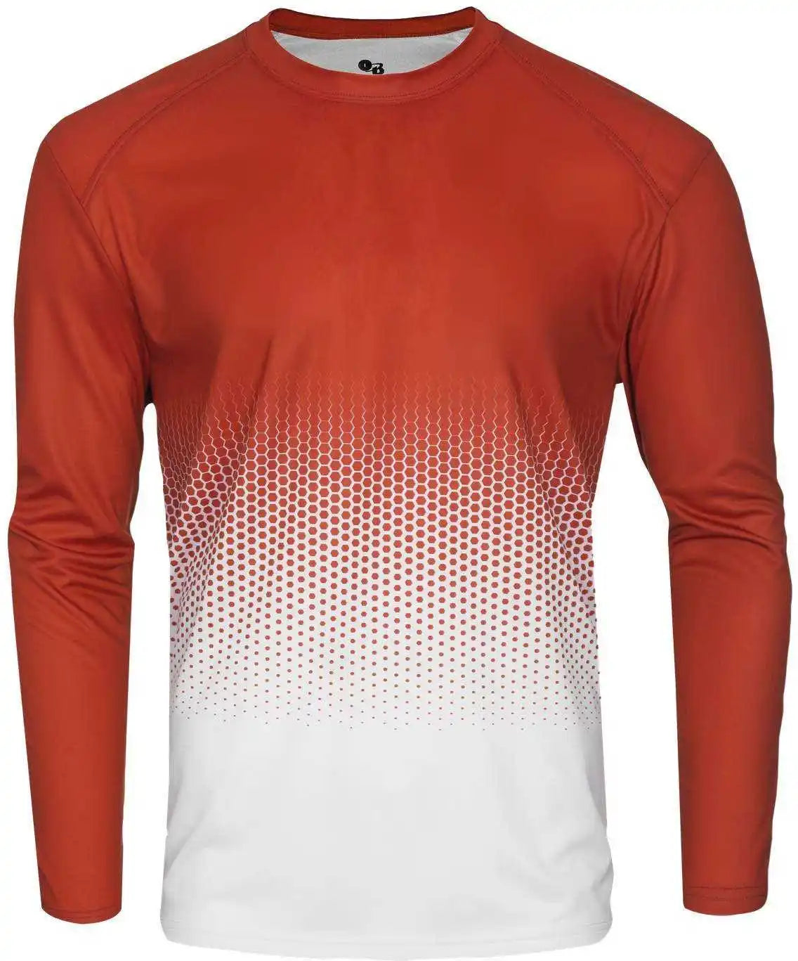 Badger Sport 4224 Hex Long Sleeve Tee - Orange