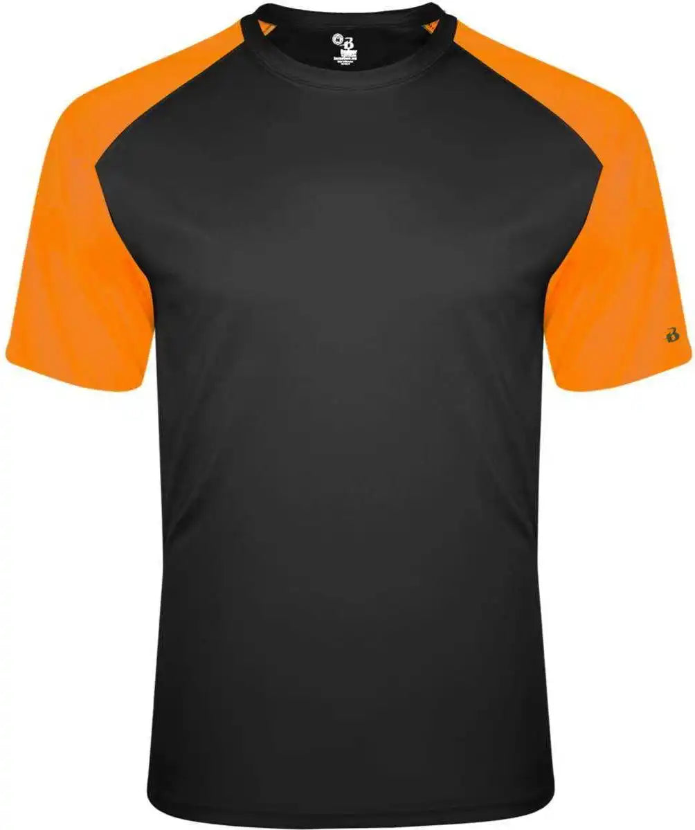 Badger Sport 4230 Breakout Tee - Black Safety Orange