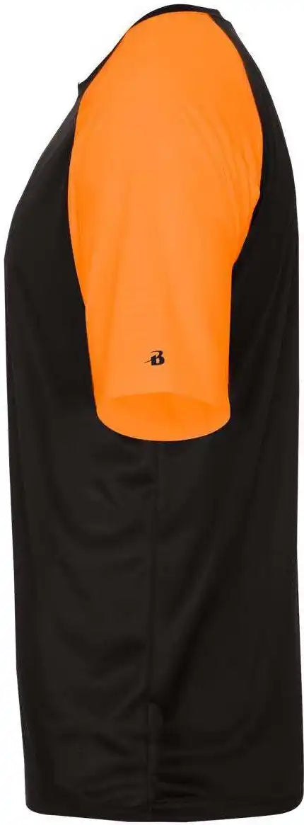 Badger Sport 4230 Breakout Tee - Black Safety Orange