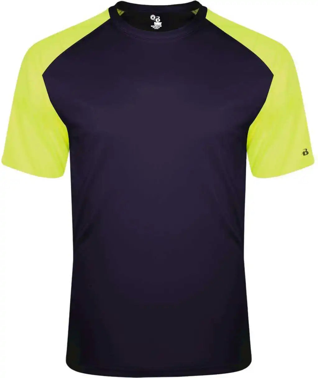 Badger Sport 4230 Breakout Tee - Navy Safety Yellow