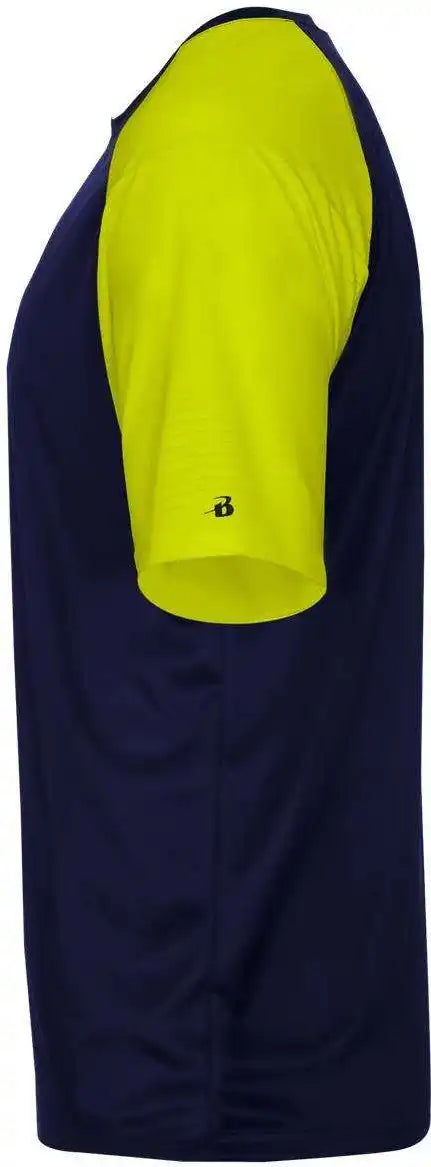 Badger Sport 4230 Breakout Tee - Navy Safety Yellow