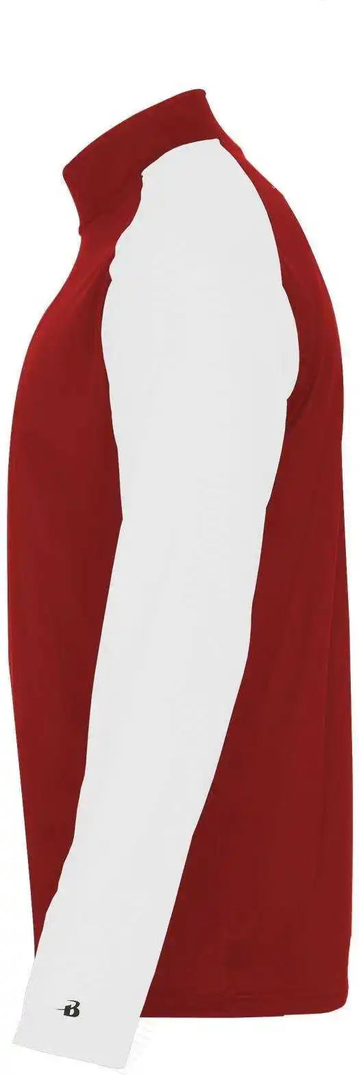 Badger Sport 4231 Breakout 1/4 Zip - Red White