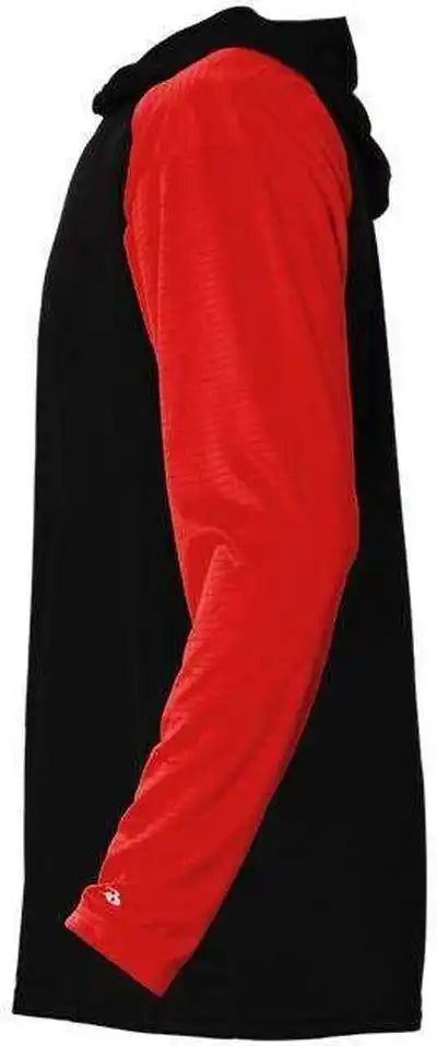 Badger Sport 4235 Breakout Adult Hoodie Tee - Black Red