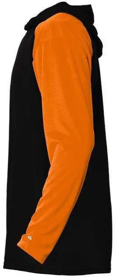 Badger Sport 4235 Breakout Adult Hoodie Tee - Black Safety Orange - s