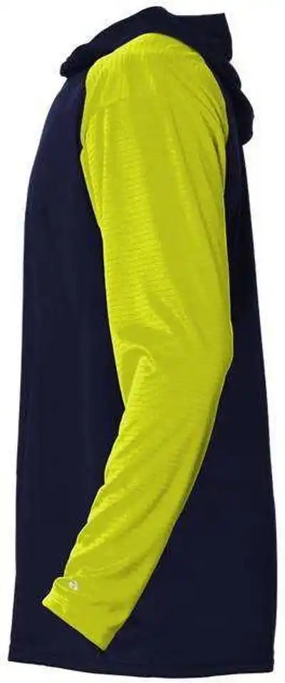 Badger Sport 4235 Breakout Adult Hoodie Tee - Navy Safety Yellow