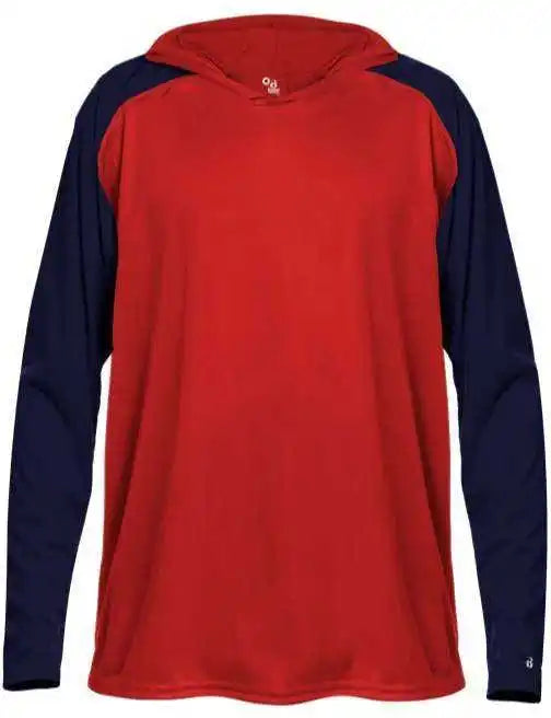 Badger Sport 4235 Breakout Adult Hoodie Tee Red Navy