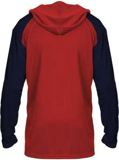 Badger Sport 4235 Breakout Adult Hoodie Tee Red Navy