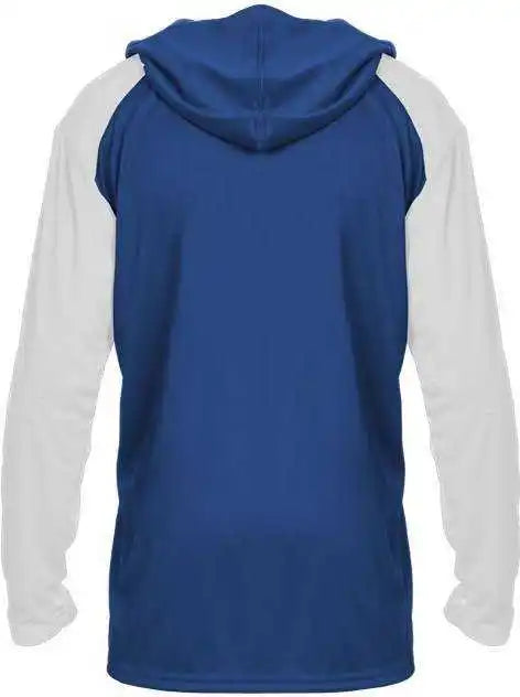 Badger Sport 4235 Breakout Adult Hoodie Tee - Royal White