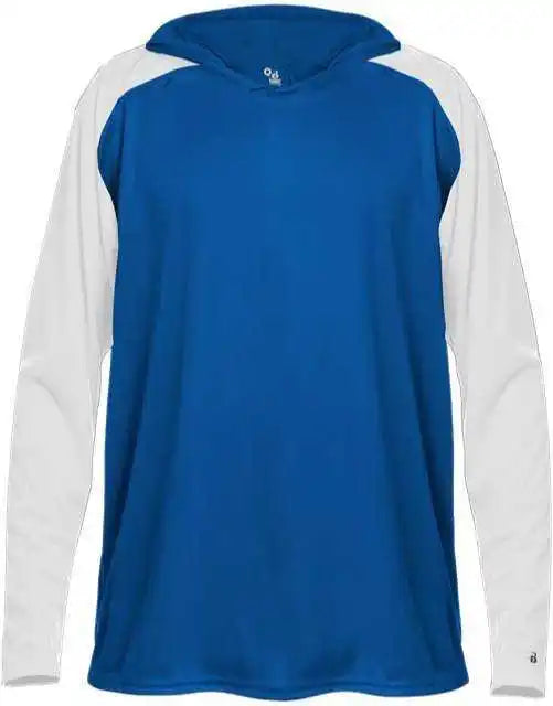Badger Sport 4235 Breakout Adult Hoodie Tee - Royal White