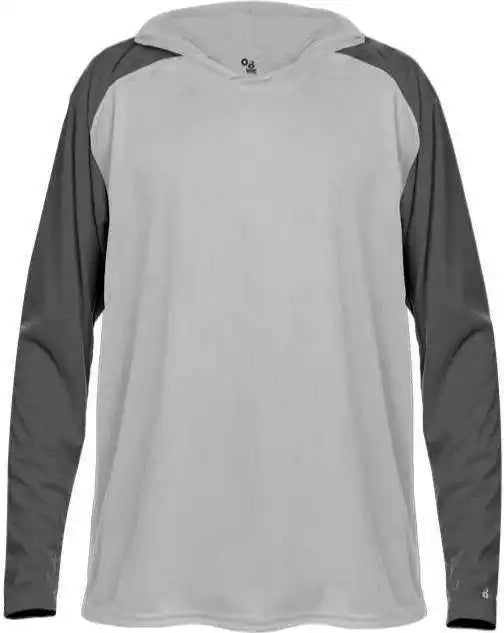 Badger Sport 4235 Breakout Adult Hoodie Tee Silver Graphite