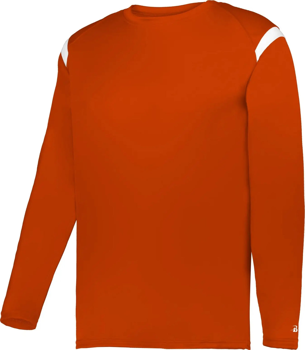 Badger Sport 425500 on the Rise Long Sleeve Tee - Bright Orange White - Adult s