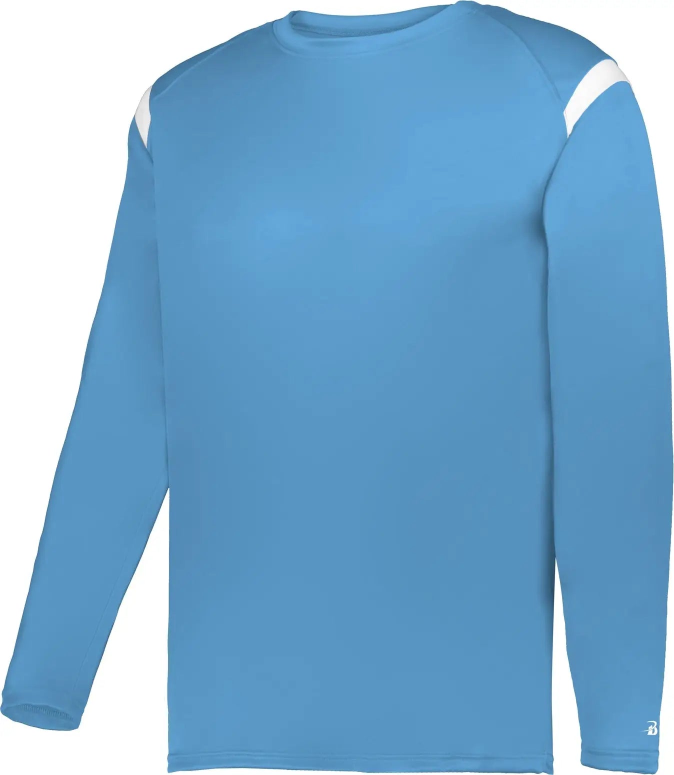 Badger Sport 425500 on the Rise Long Sleeve Tee - Columbia Blue White - Adult s