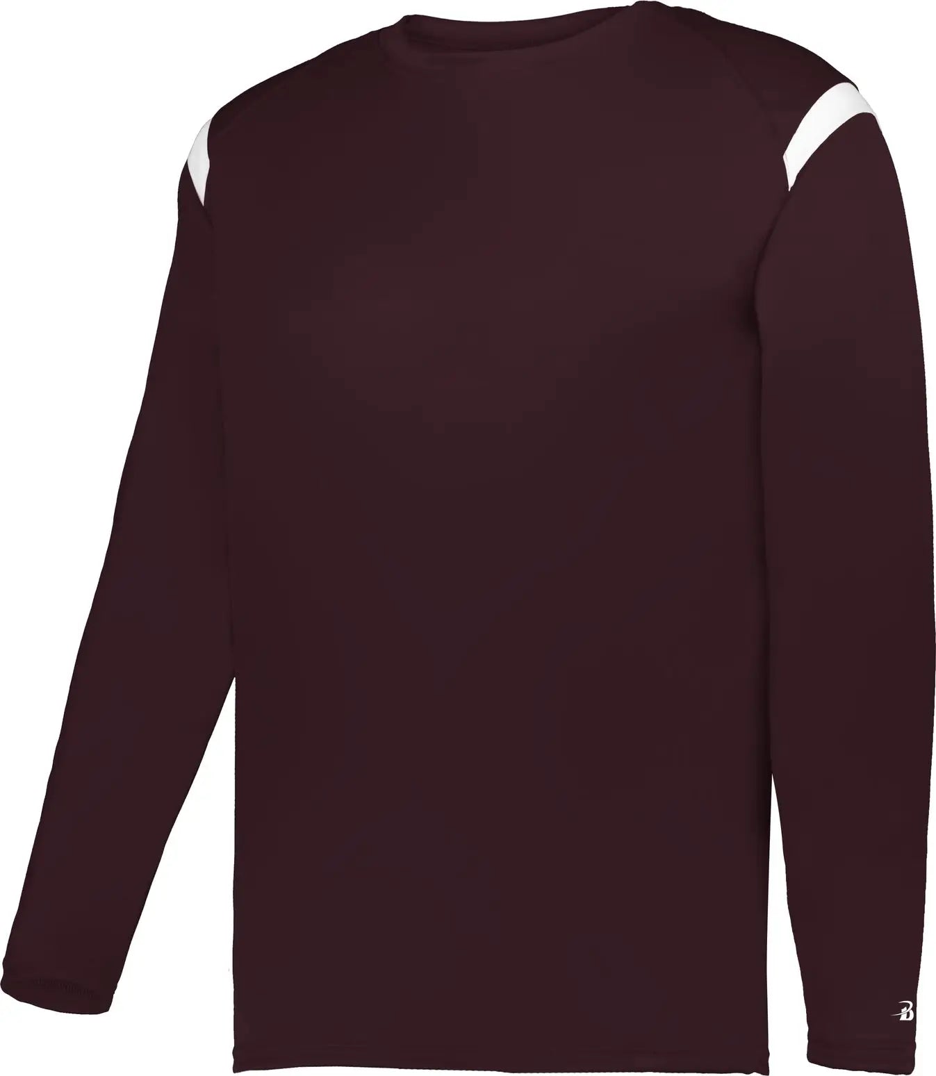 Badger Sport 425500 on the Rise Long Sleeve Tee - Maroon White - Adult s