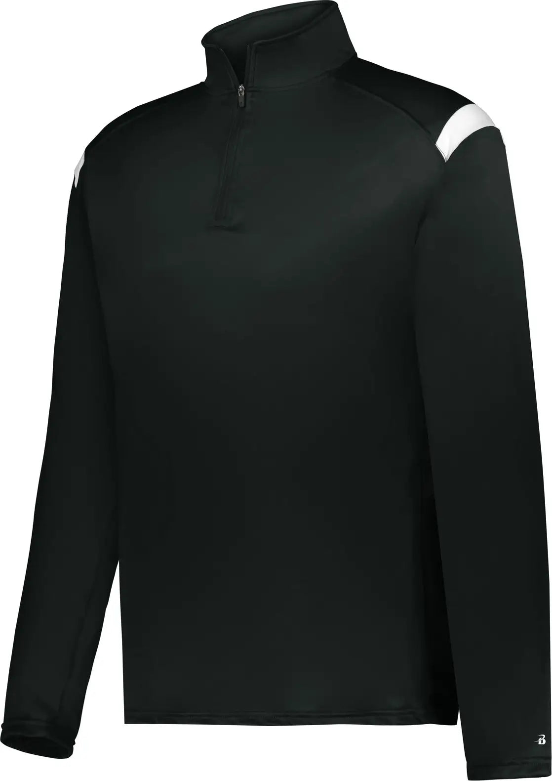 Badger Sport 426500 on the Rise 1/4 Zip Pullover - Black White - Adult s
