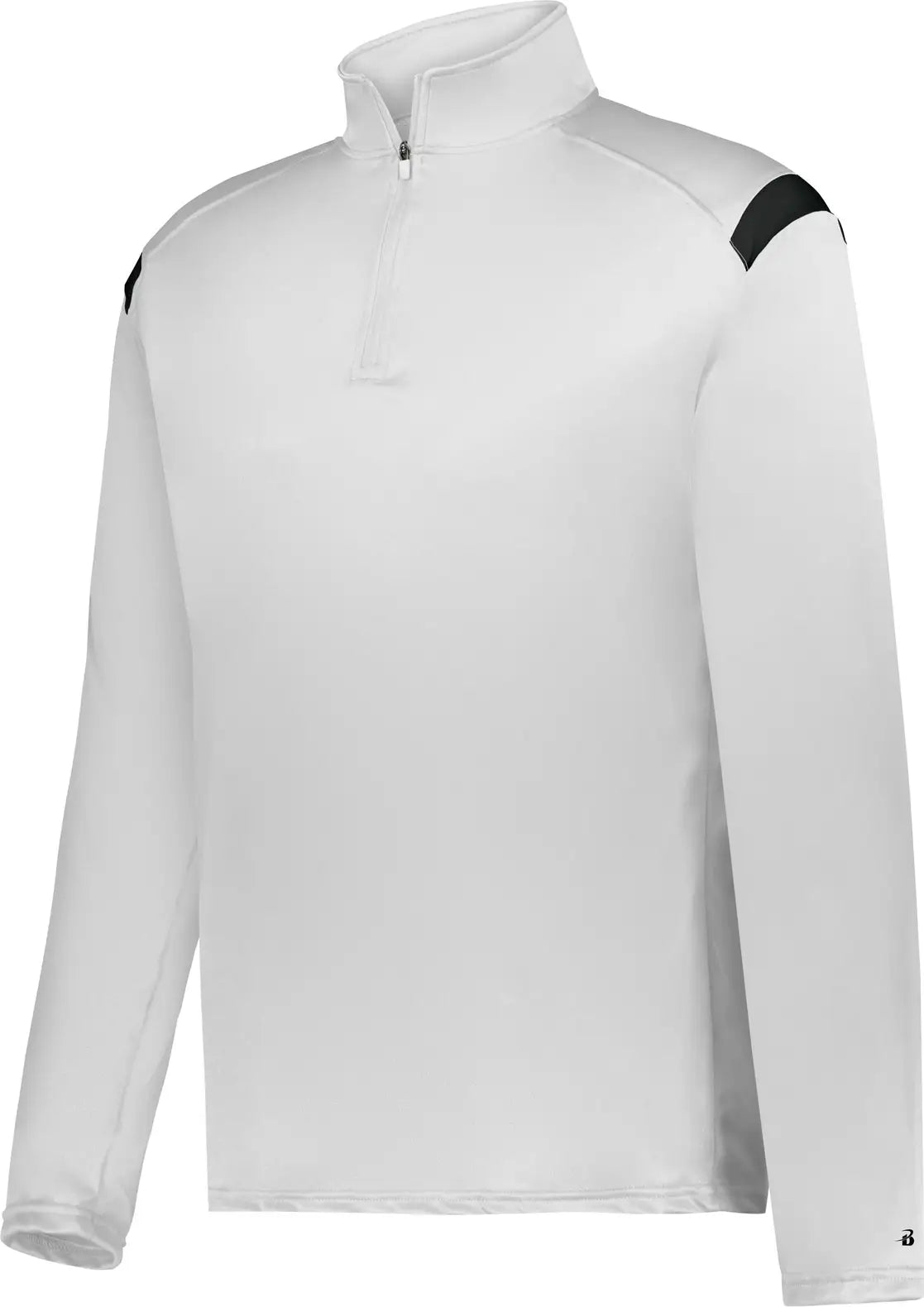 Badger Sport 426500 on the Rise 1/4 Zip Pullover - White Black - Adult s
