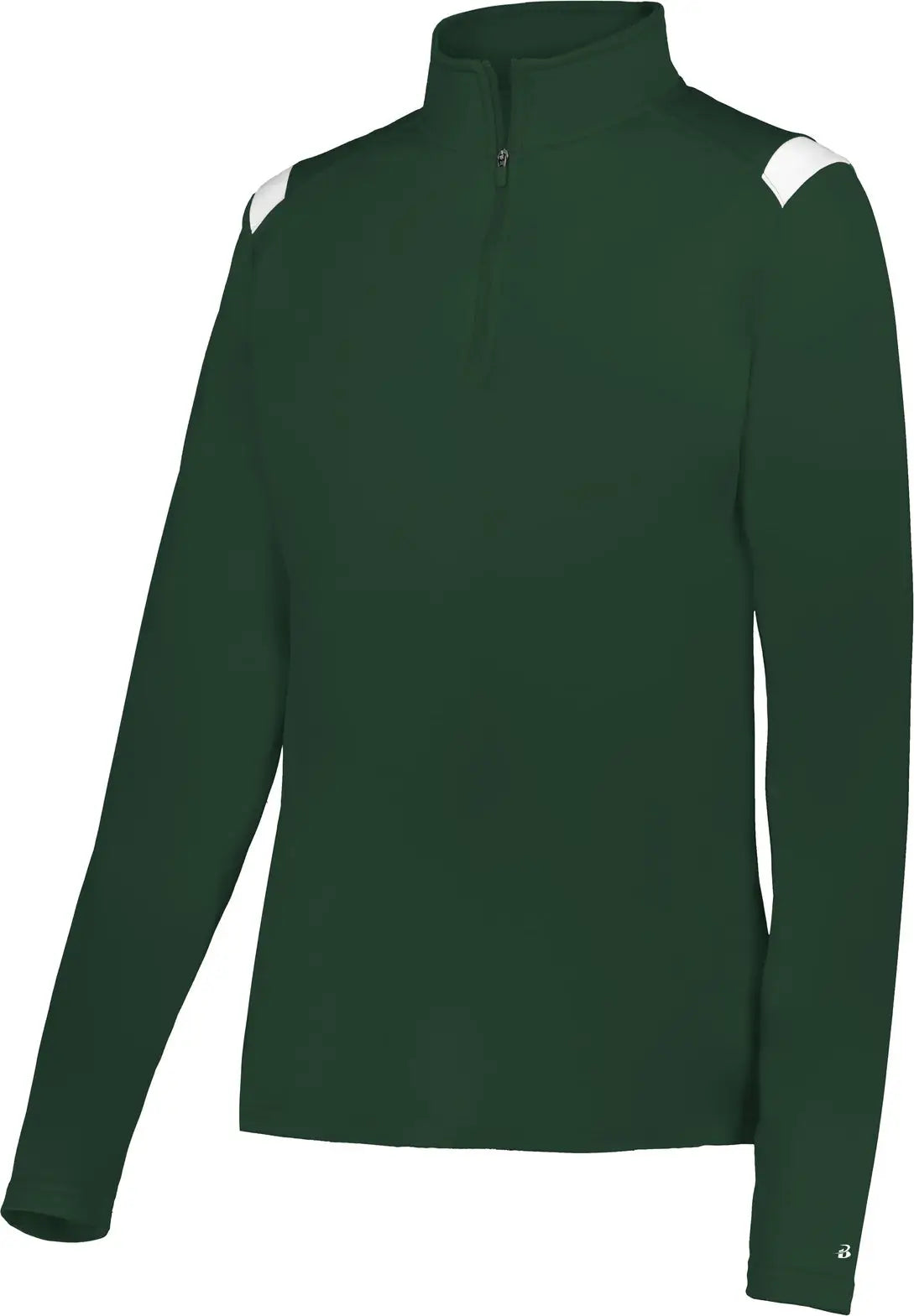 Badger Sport 426600 Ladies on the Rise 1/4 Zip Pullover - Forest White - Xs