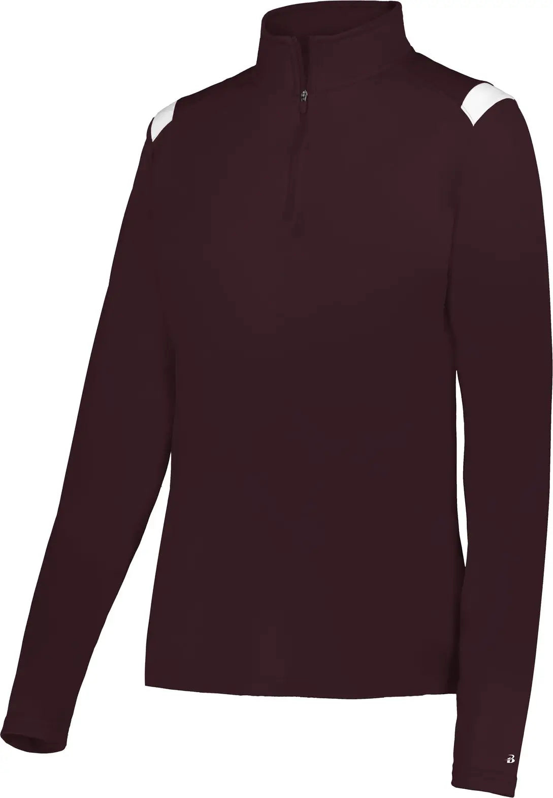 Badger Sport 426600 Ladies on the Rise 1/4 Zip Pullover - Maroon White - Xs
