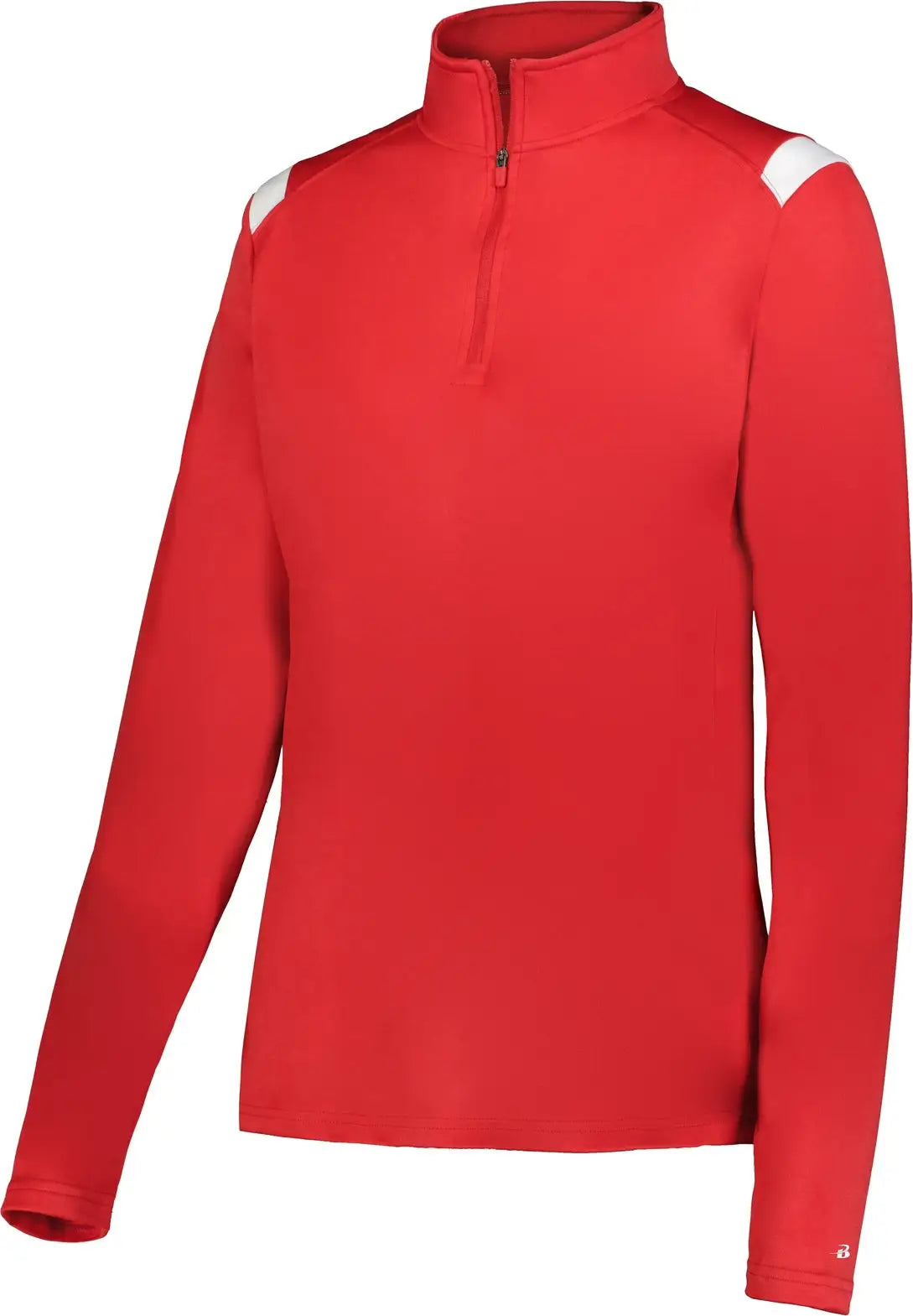 Badger Sport 426600 Ladies on the Rise 1/4 Zip Pullover - Red White - Xs