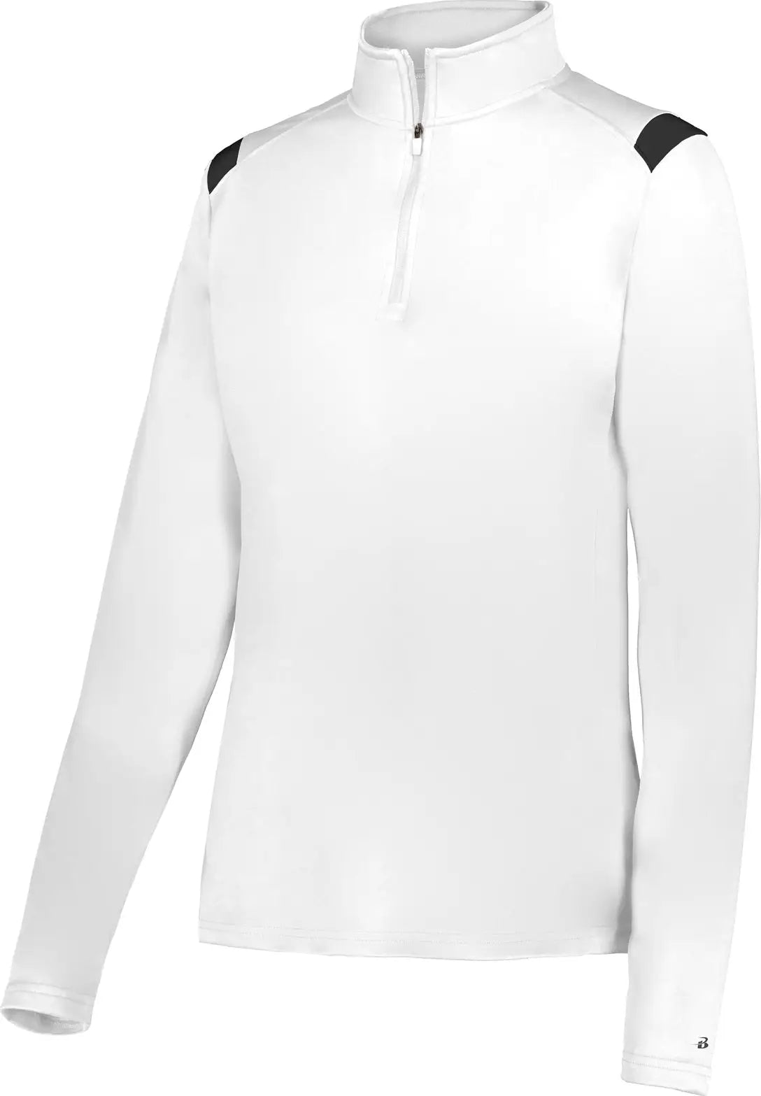 Badger Sport 426600 Ladies on the Rise 1/4 Zip Pullover - White Black - Xs