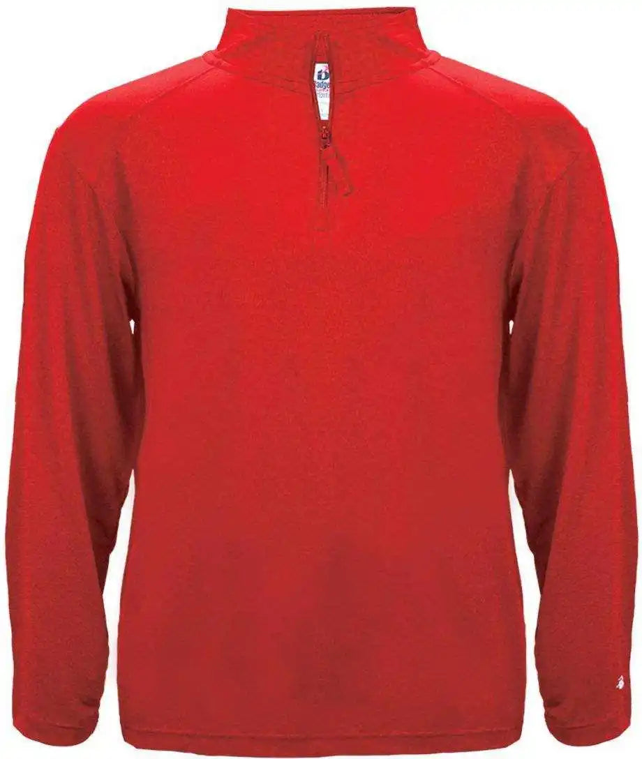 Badger Sport 4280 1/4 Zip Light Weight Pullover - Red