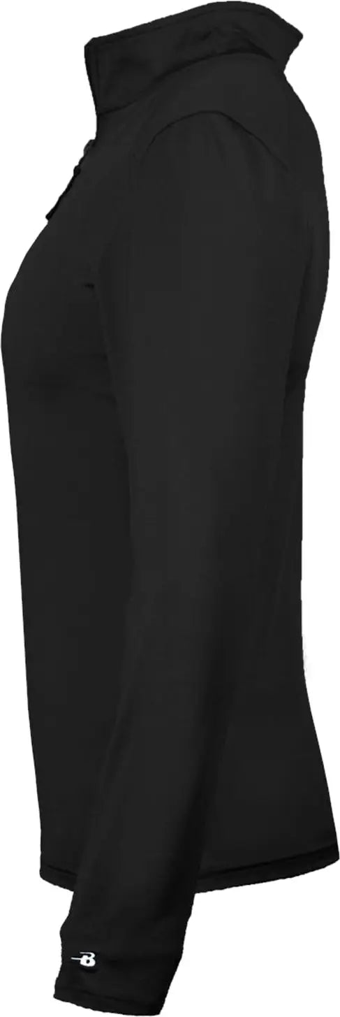 Badger Sport 4286 1/4-zip Ladies’ Lightweight Pullover - Black